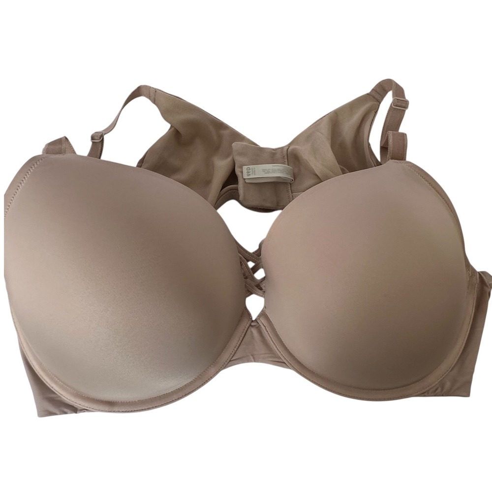 Torrid Curve 360 Back Smoothing Bra Womens 46D‎ Beige Lattice Detail Underwire